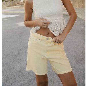 Zara Yellow Denim Shorts